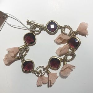 Lydell  NYC  bracelet NWT flowers and glass
